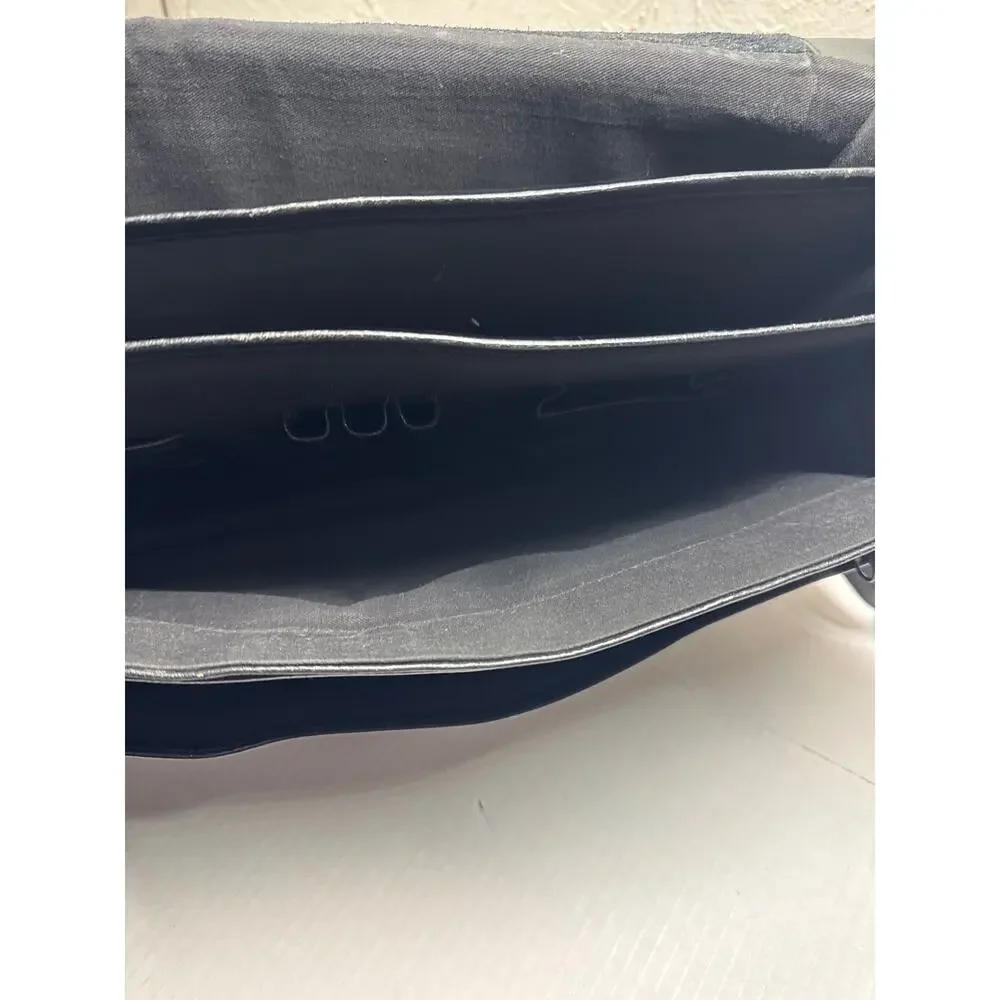 Vintage Bugatti‎ Expandable Black Briefcase Laptop Bag Leather